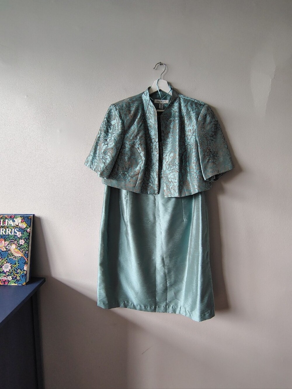 Laura Plus 2 piece Mint Turquoise Crystal Sequin Fancy Dress and Bolero